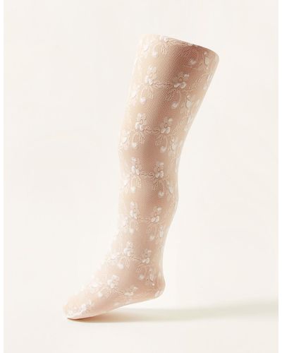 Monsoon Baby Butterfly Lace Tights White - Natural