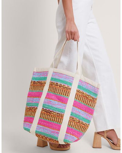 Monsoon Woven Tote Bag - White