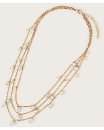 Monsoon Layered Bead Necklace - Natural