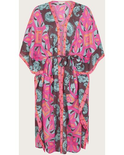 Monsoon Tile Print Cover Up - Pink