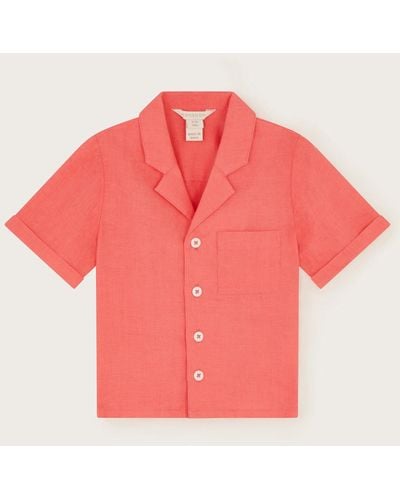 Monsoon Relaxed Linen Shirt Orange - Pink