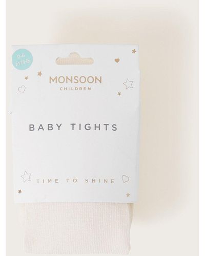 Monsoon Baby Frosted Tights Ivory - Natural