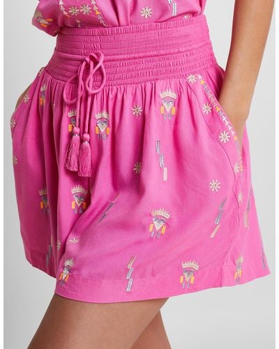 Monsoon Kiran Embroidered Shorts Pink