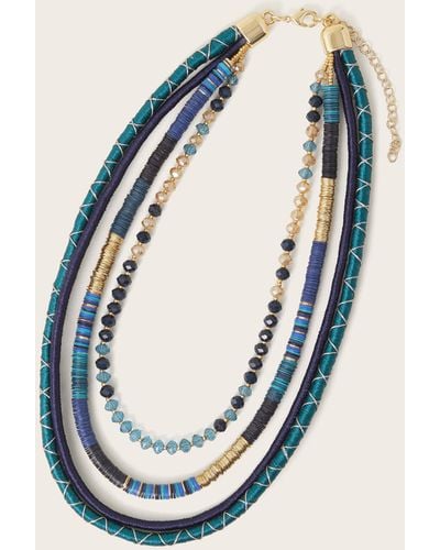 Monsoon Mixed Layered Necklace - Blue