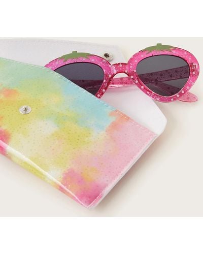 Monsoon Baby Strawberry Sunglasses With Case - Pink
