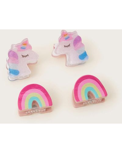 Monsoon 4-pack Unicorn Rainbow Claw Clips - Pink