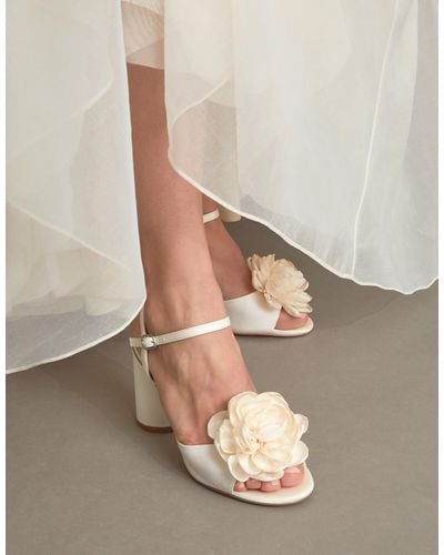 Monsoon Corsage Bridal Heel Sandals Ivory - Brown