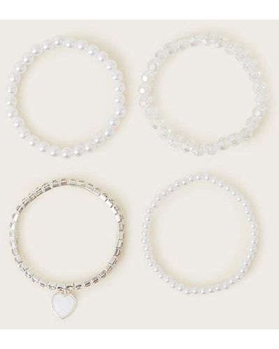Monsoon Bridesmaid Pearl Bracelets 4 Pack - Natural