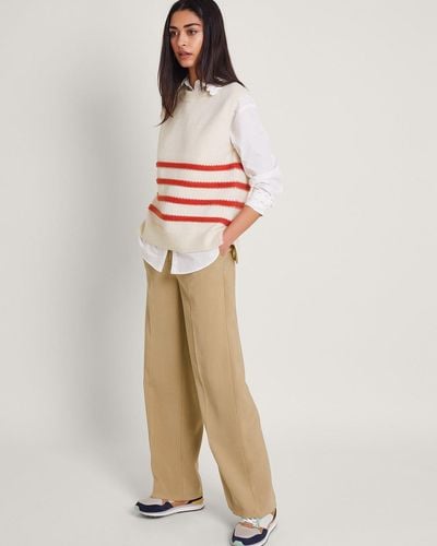 Monsoon Wila Wide Leg Trousers Camel - Natural