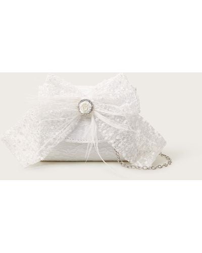 Monsoon Lace Feather Bow Bag - Natural