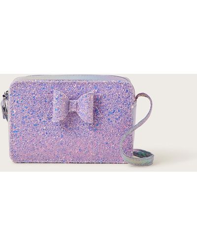 Monsoon Glitter Bow Bag - Purple