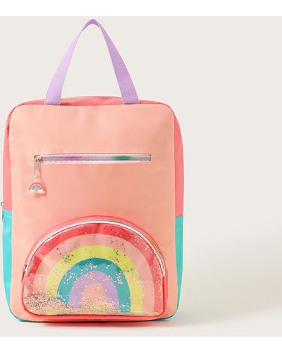 Monsoon Colourblock Rainbow Backpack - Pink