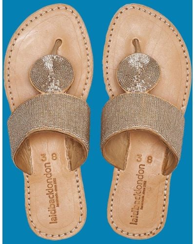 Monsoon Laidback London Heron Leather Sandals Silver - Natural