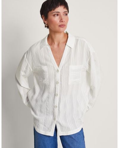 Monsoon Sofia Textured Shirt White