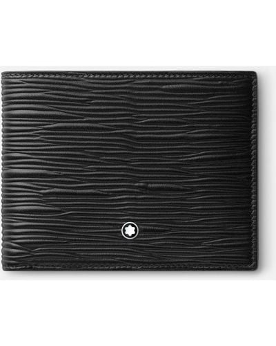 Montblanc 4810 Wallet 6cc With 2 View Pockets - Black