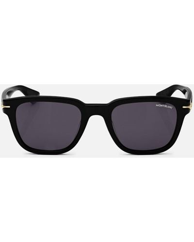 Montblanc Eckige Sonnenbrille Mit Schwarzer Kunststofffassung (s) - Braun
