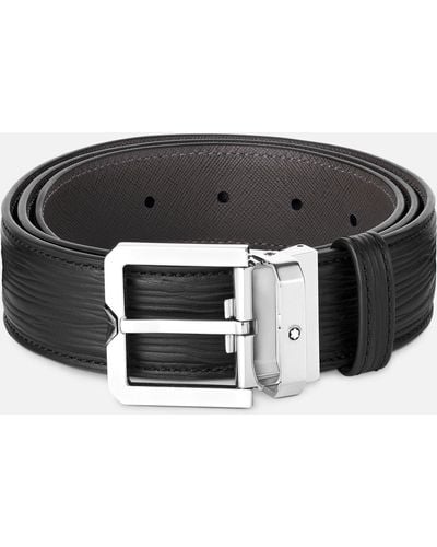 Montblanc Cinturón De Piel Negra De 35 mm - Negro