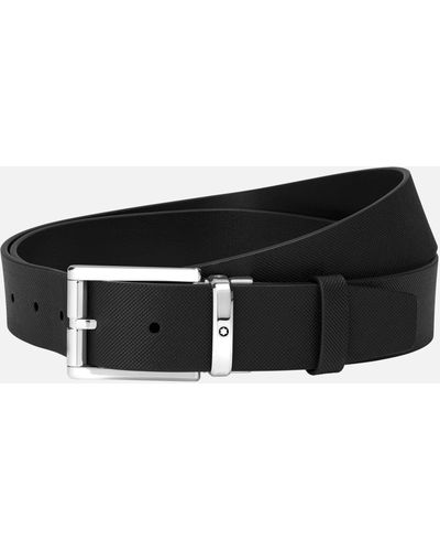 Montblanc Ceinture De 35 mm En Cuir Noir