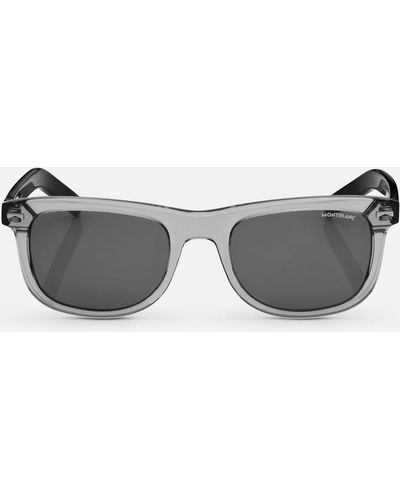 Montblanc Eckige Sonnenbrille Mit Grauer Kunststofffassung
