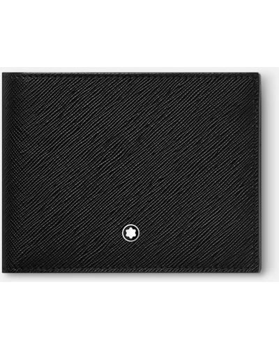 Montblanc Sartorial Brieftasche 6 Cc Mit 2 Sichtfächern - Schwarz