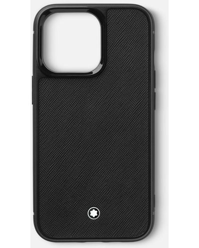 Montblanc Étui Rigide Sartorial Pour Iphone Apple 14 Pro - Noir