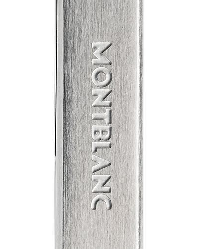Montblanc Tie Bar In Stainless Steel With Patterned Inlay - Blue