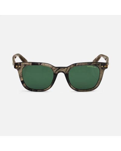 Montblanc Round Sunglasses With Coloured Acetate Frame - Green