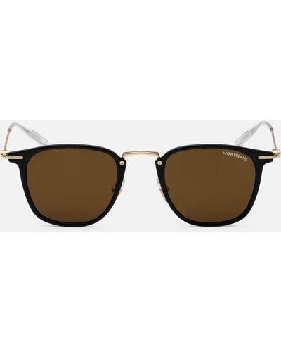 Montblanc Round Sunglasses With Coloured Injected Frame - Brown
