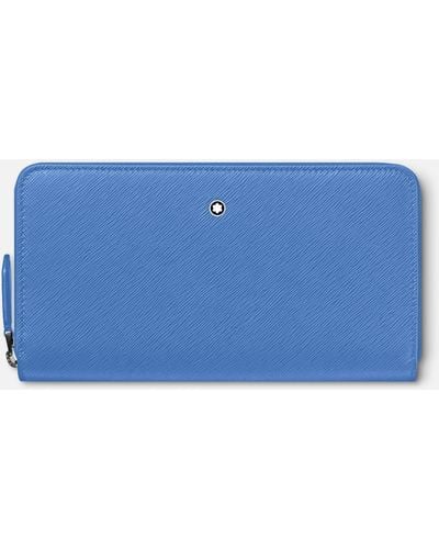 Montblanc Sartorial Cartera Con Cremallera Alrededor Para 12 tarjetas - Azul