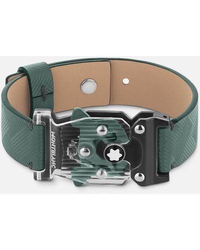 Montblanc Bracelet Gris D'étain Avec Fermoir M Lock Collection Extreme 3.0 - Vert