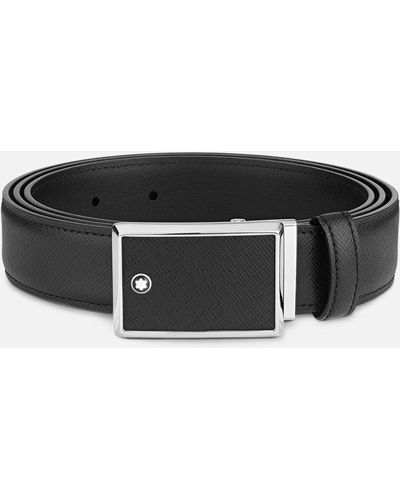 Montblanc Cinturón De Piel Negra De 30 mm - Negro