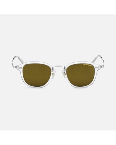 Montblanc Round Sunglasses With Coloured Injected Frame - Green