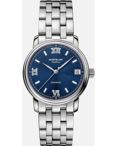 Montblanc Tradition Automatic Date 32 Mm - Blau