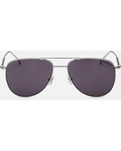 Montblanc Squared Sunglasses With -colored Metal Frame - Sunglasses - Purple