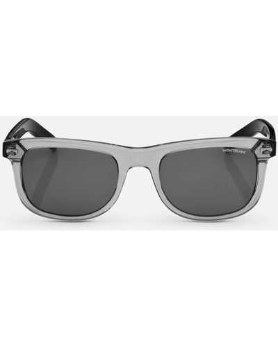 Montblanc Squared Sunglasses With Grey Coloured Acetate Frame