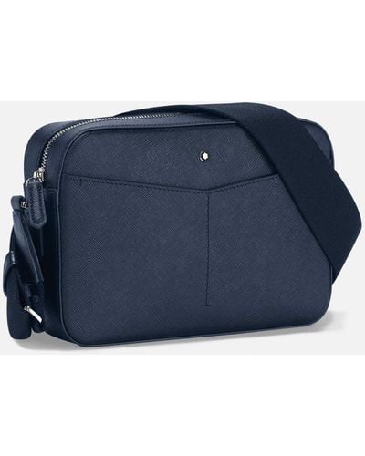 Montblanc Sartorial Messenger Bag Mit Reißverschluss Oben - Blau