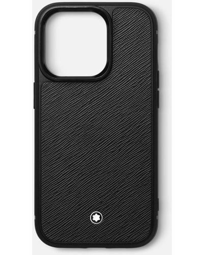 Montblanc Étui Rigide Sartorial Pour Iphone Apple 15 Pro - Noir
