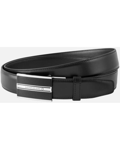 Montblanc Black 30 Mm Leather Belt