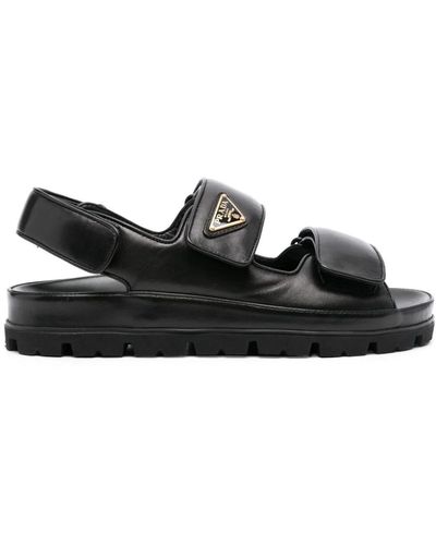 Prada Touch-Strap Sandals - Black
