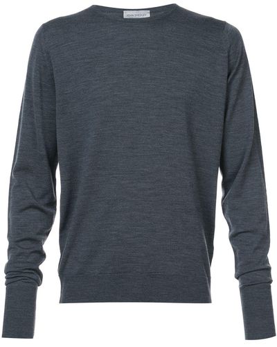 John Smedley Marcus Charcoal Pullover - Blue