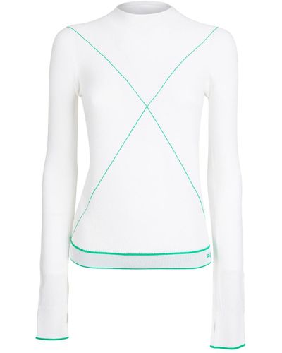 Bottega Veneta Contrast-stitch Crew-neck Sweater - White