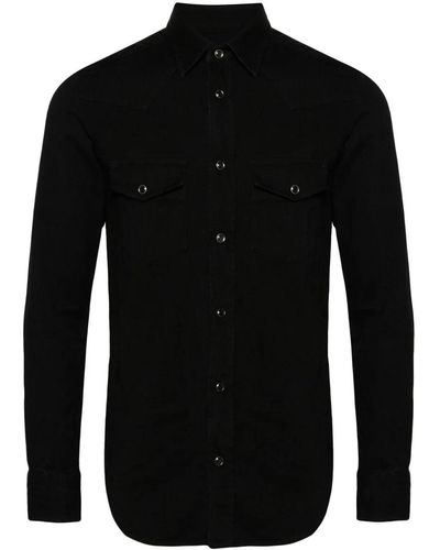 Tom Ford Denim Western Shirt - Men's - Cotton - Black