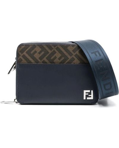 Fendi Zucca-monogram Pattern Shoulder Bag - Blue