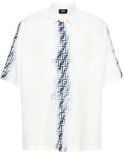 Fendi Ff-print Linen Shirt - White