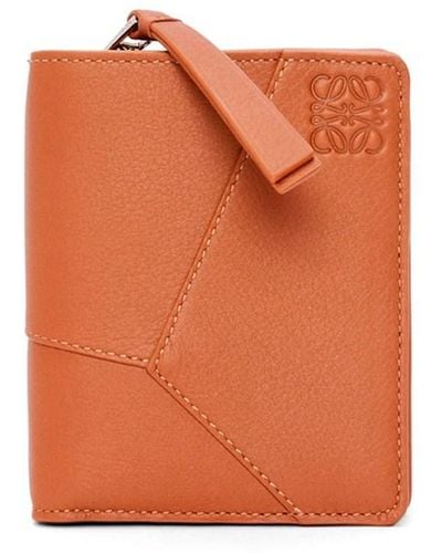 Loewe Puzzle Zipped Wallet - Orange