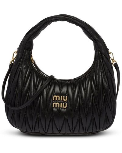 Miu Miu Wander Matelassé Medium Bag - Black