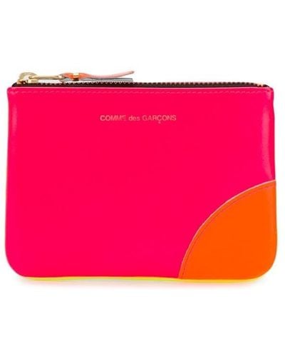 Comme des Garçons Colour-block Zipped Wallet - Pink