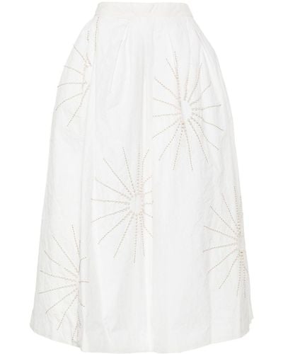 Dries Van Noten Soni Embroidered Skirt - White