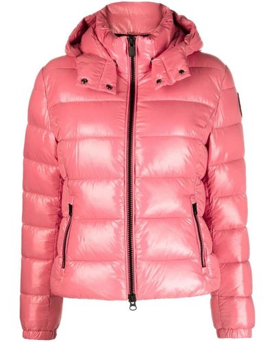 Save The Duck Logo-patch Hooded Puffer Jacket - Pink