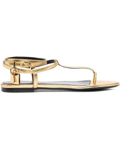Tom Ford Thong-strap Leather Sandals - Natural